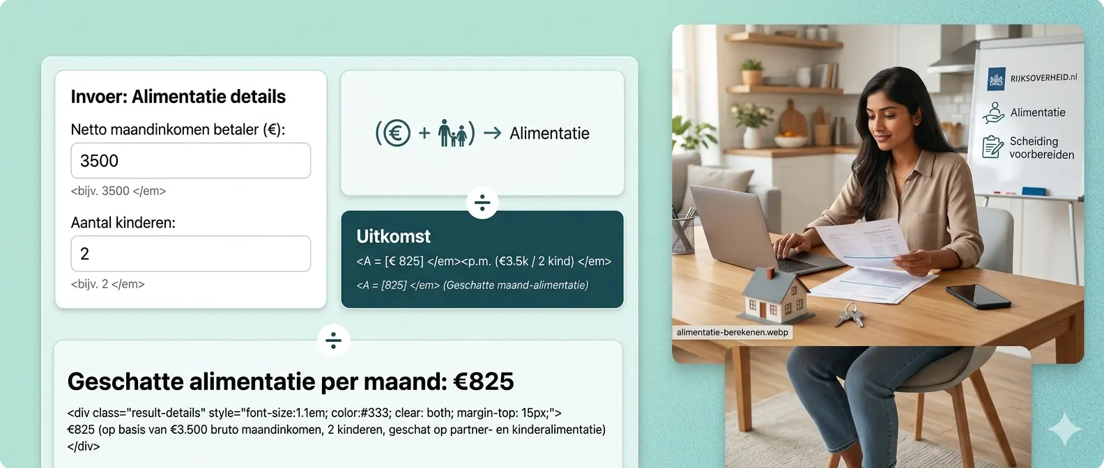 alimentatie berekenen partneralimentatie kinderalimentatie calculator