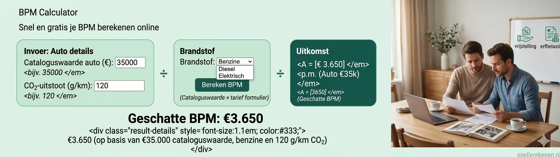 bpm berekenen auto import belasting calculator