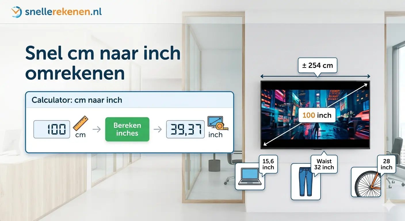 cm naar inch omrekenen centimeters inches calculator meeteenheden