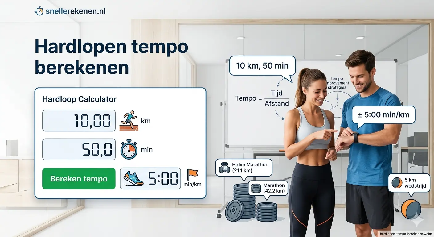 hardlopen tempo berekenen pace per kilometer hardloop calculator