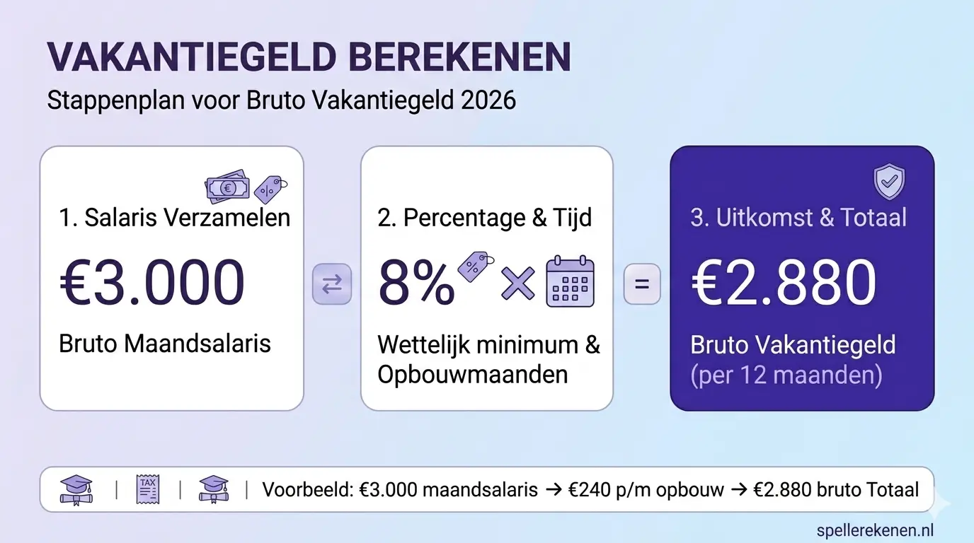 vakantiegeld berekenen 8 procent bruto salaris