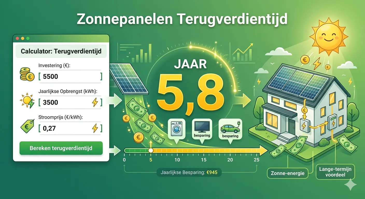 zonnepanelen terugverdientijd berekenen investering opbrengst stroomkosten