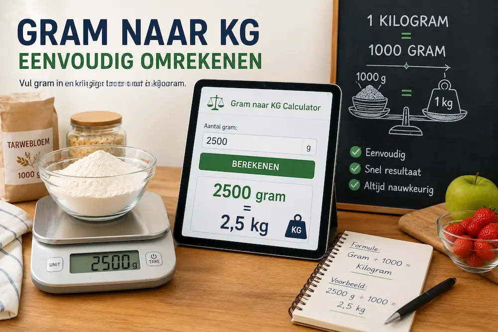 gram naar kg calculator gewicht omrekenen