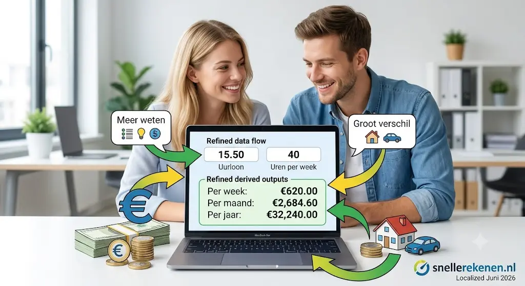 Salaris berekenen calculator met uurloon en maandinkomen