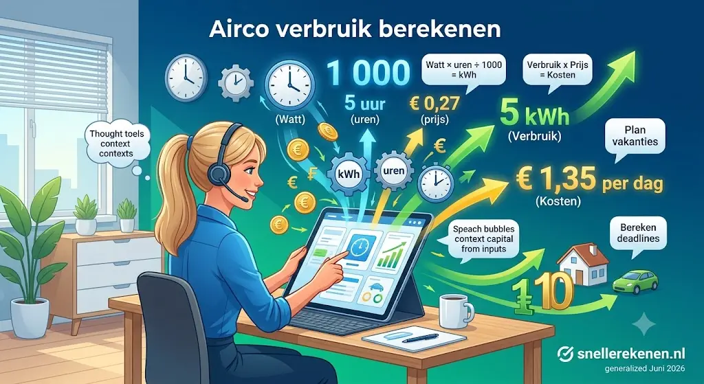 airco verbruik berekenen calculator