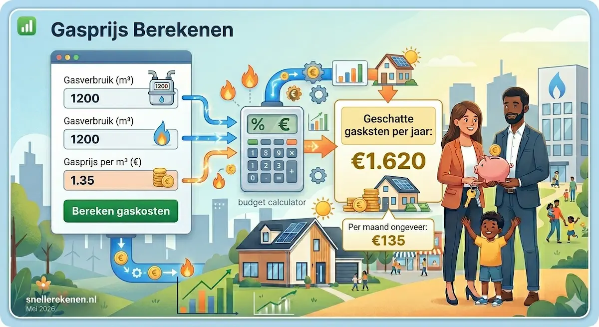 gasprijs berekenen gasverbruik m3 kosten energie calculator