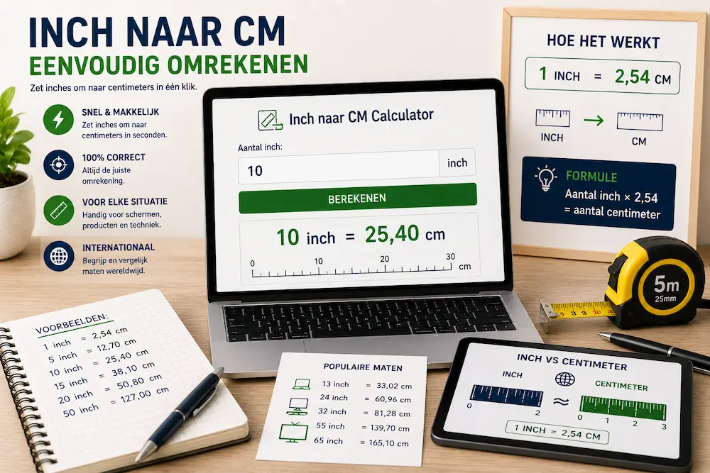 inch naar cm calculator