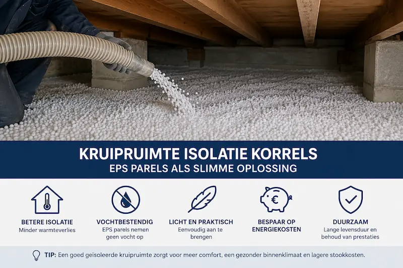 kruipruimte isolatie korrels EPS parels