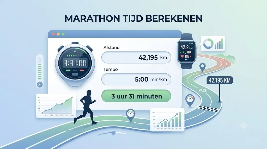 marathon tijd berekenen calculator hardlopen