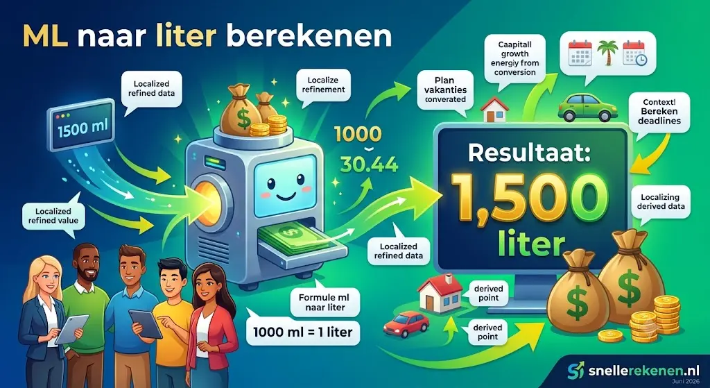 ml naar liter calculator inhoud omrekenen
