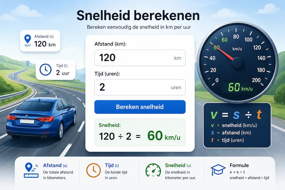 snelheid berekenen calculator km per uur