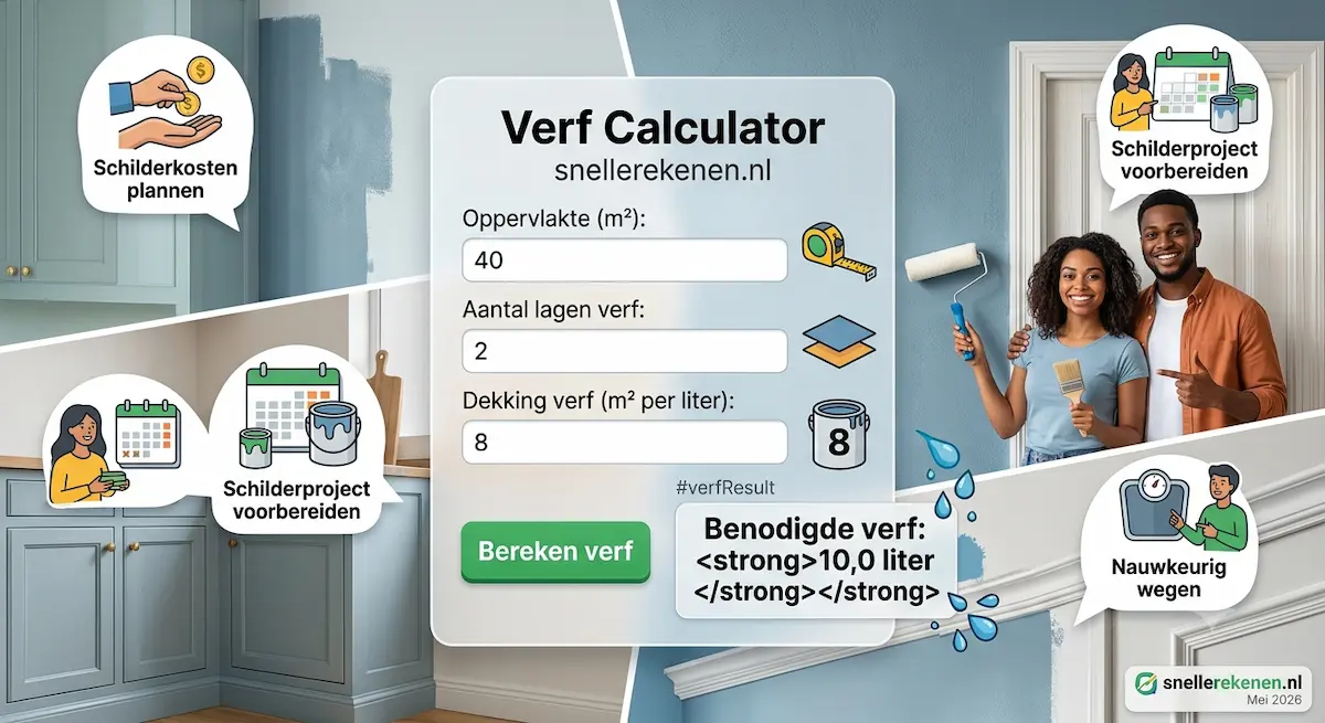verf berekenen hoeveel liter verf nodig muur schilderen calculator