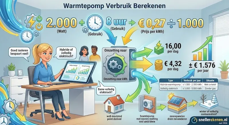 warmtepomp verbruik berekenen calculator