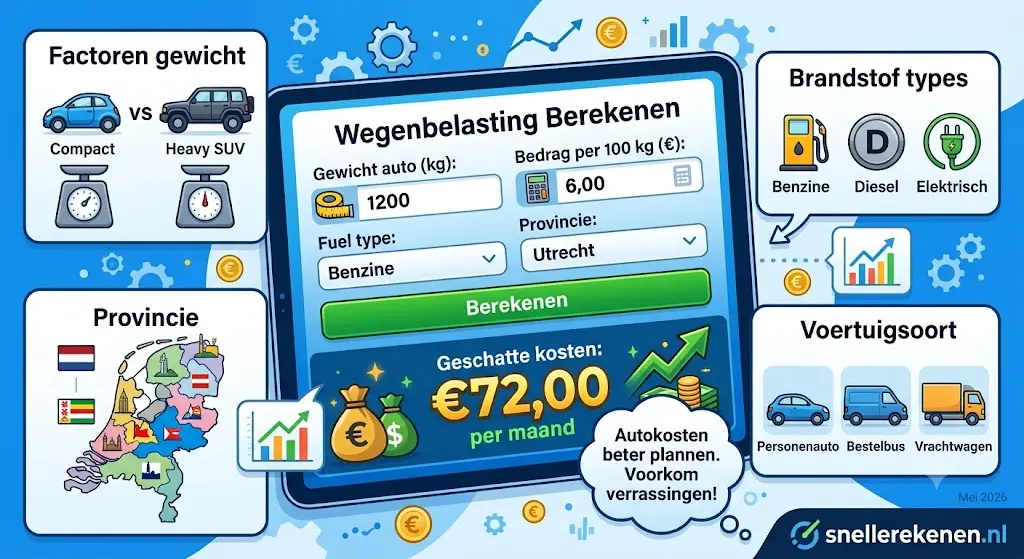 wegenbelasting berekenen calculator