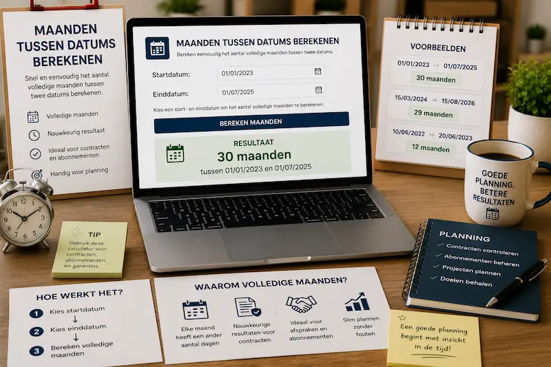 maanden tussen datums berekenen
